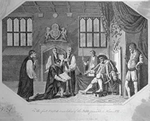 Presentation Prints: The First English Translation of the Bible Presented to Henry VIII Engraving