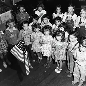 Classroom Prints: First Graders Reciting Pledge of Allegiance