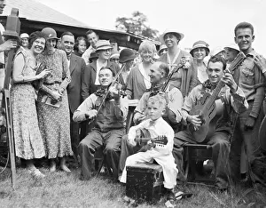 Folk Music Prints: First Lady Eleanor Roosevelt Watches Banjo Players