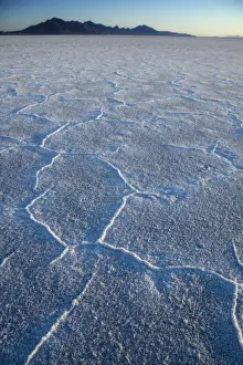Salt Prints: First light on the salt crust of Bonneville Salt Flats near the Utah - Nevada border, USA
