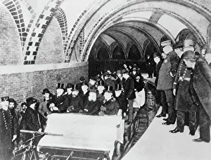 Subway Prints: First Passengers Riding in Subway