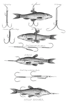 Fish snap hooks engraving 1812