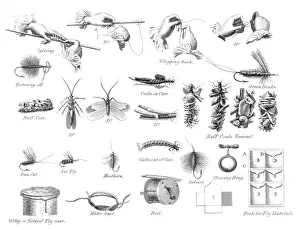 Spool Prints: Fish snap hooks engraving 1812