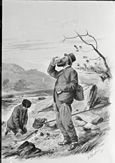 Fisherman Drinking Water Outside