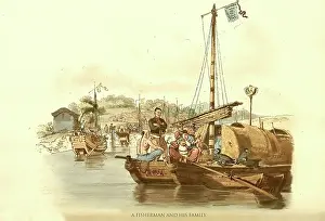 Chinese Prints: A Fisherman and His Family