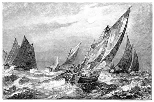 Netting Prints: Fisherman on open sea