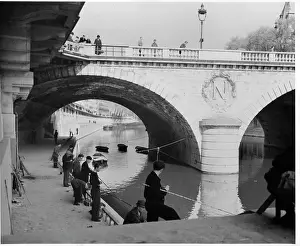 Bridges Prints: Fishermen In Paris, France
