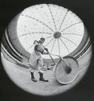 Fisheye View of a Groundkeeper Working