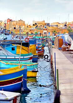 Port Collection: Fishing boats in harbor of Marsaxlokk