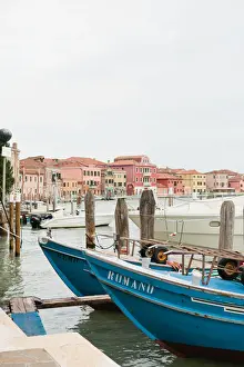 Burano Prints: Fishing boats, moored up on the island of Murano, Italy