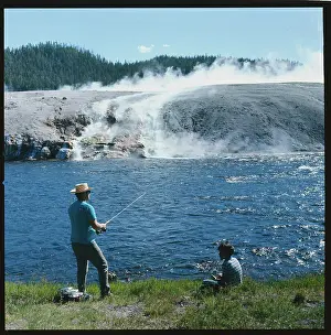 Volcanic Feature Prints: Fishing in the Firehole River