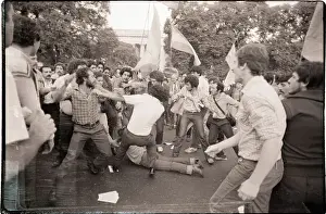 Fist-Fighting Demonstrators