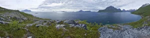 Fjord landscape, panoramic view, Tunhovdfjorden, Dalen, Norway, Europe