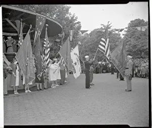Flag Bearers Standing in Formation