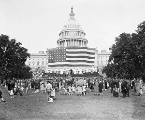 Ceremony Prints: Flag Ceremony/Flag In Front/White House