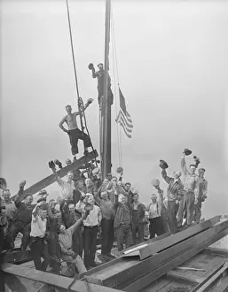 Flagpole Prints: Flag Raising at Rockefeller Center