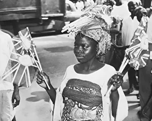 Nigerian Prints: Flag Seller in Nigeria