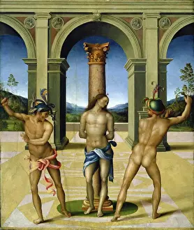 Biblical Prints: The Flagellation of Jesus Christ by the Florentine painter Bacchiacca