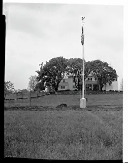 Flagpole Prints: Flagpole in Front of Eisenhower's Farm House
