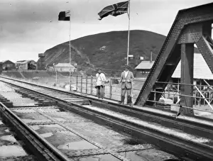 Flags On Bridge