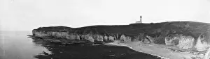 Prints of circa 1910: A panoramic vista of Flamborough Head in Yorkshire. (Photo by Alfred Hind Robinson/A H Robinson/Getty Images) Lighthouse Prints: Flamborough Head
