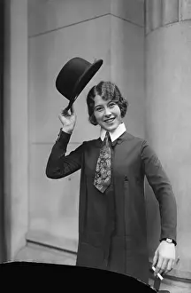 Stylish Prints: Flapper with Necktie and Bowler Hat