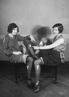 Flappers Show Off Embroidered Stocking