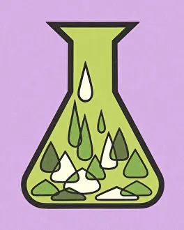 Flask with Liquid Drops