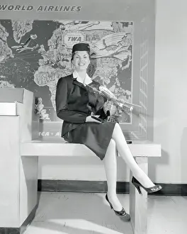 Flight Attendant Modeling New Uniform