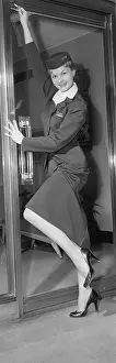 Flight Attendant Modeling New Uniform