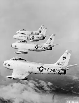 Flight of F-86 Sabrejets Guard the Philippines