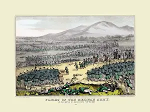 Mexican American Prints: Flight of the Mexican Army