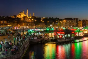Images Dated 26th May 2013: Floating market near Galata bridge