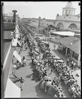 Floats Parading Down Side Walk