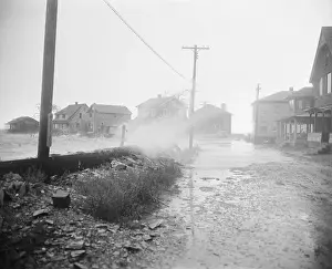 Connecticut Prints: Flood Waters Rushing Houses