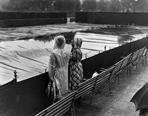 Wimbledon Collection: Flooded Tennis Courts