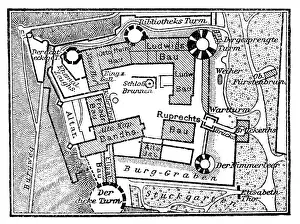 Floor plan of the castle to Heidelberg