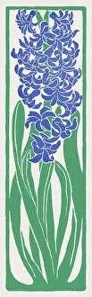 Art Noveau Prints: Floral ornament with flower head of hyacinth decorative art nouveau 1897