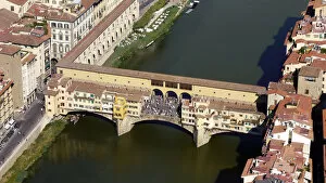 Ponte Vecchio Gallery: Florence aerial view on Ponte Vecchio