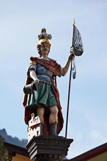 Sculpture Gallery: Florianibrunnen fountain with statue of St Florian, Florianiplatz square