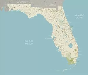 Images Dated 2nd October 2018: Florida State Map