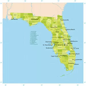 Images Dated 16th May 2018: Florida Vector Map