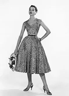 Pearl Prints: Flower Print Dress, 1950'S Fashion
