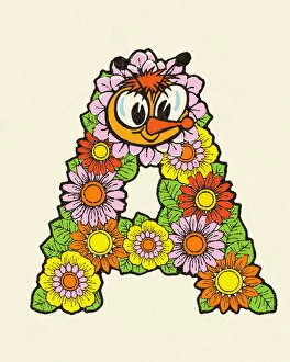 Flowered Alphabet Letter A