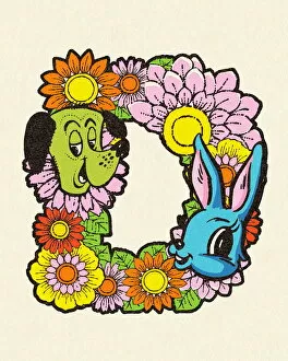 Flowered Alphabet Letter D