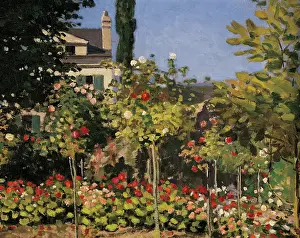 Monet Prints: Flowering garden in Sainte-Adresse, by Claude Monet, 1866, 19th Century, oil on canvas