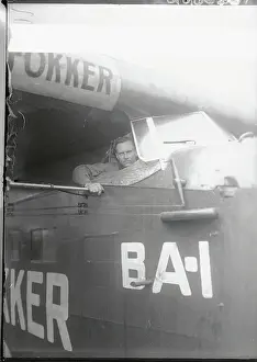 Floyd Bennett Sitting in Airplane