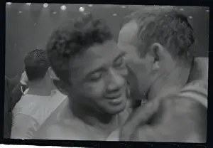 Floyd Patterson and Ingemar Johansson Hugging Each Other