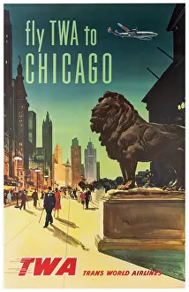 Fly TWA Chicago Poster