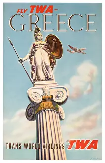 fly twa greece poster